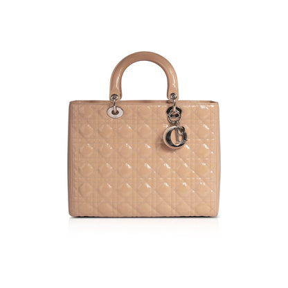 Christian Dior Patent Large Lady Dior Bag Rovelle Bags