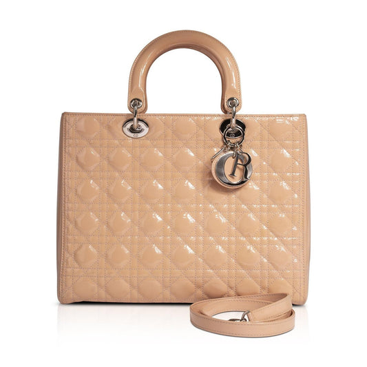 Christian Dior Patent Large Lady Dior Bag Rovelle Bags