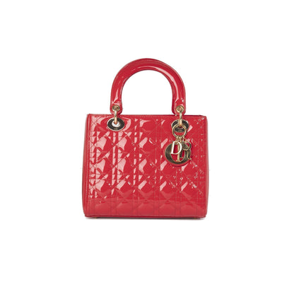 Christian Dior Patent Leather Medium Lady Dior Bag Rovelle Bags