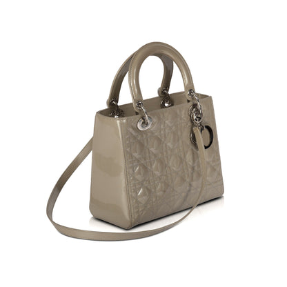 Christian Dior Patent Leather Medium Lady Dior Bag Rovelle Bags
