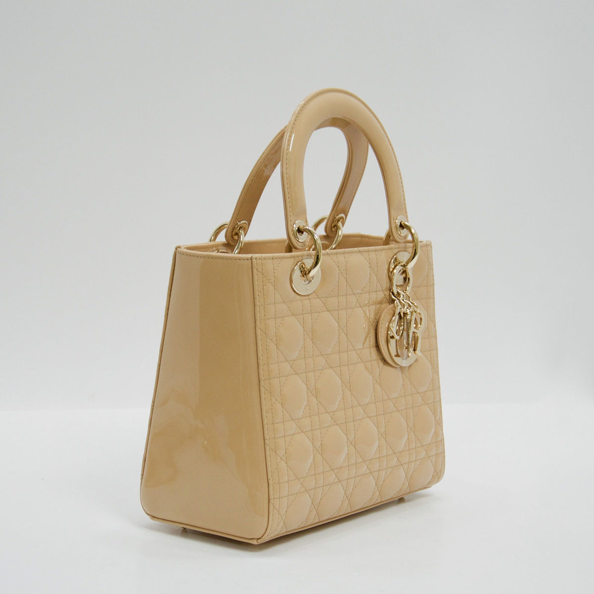 Christian Dior Patent Leather Medium Lady Dior Bag Rovelle Bags