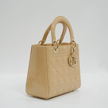 Christian Dior Patent Leather Medium Lady Dior Bag Rovelle Bags