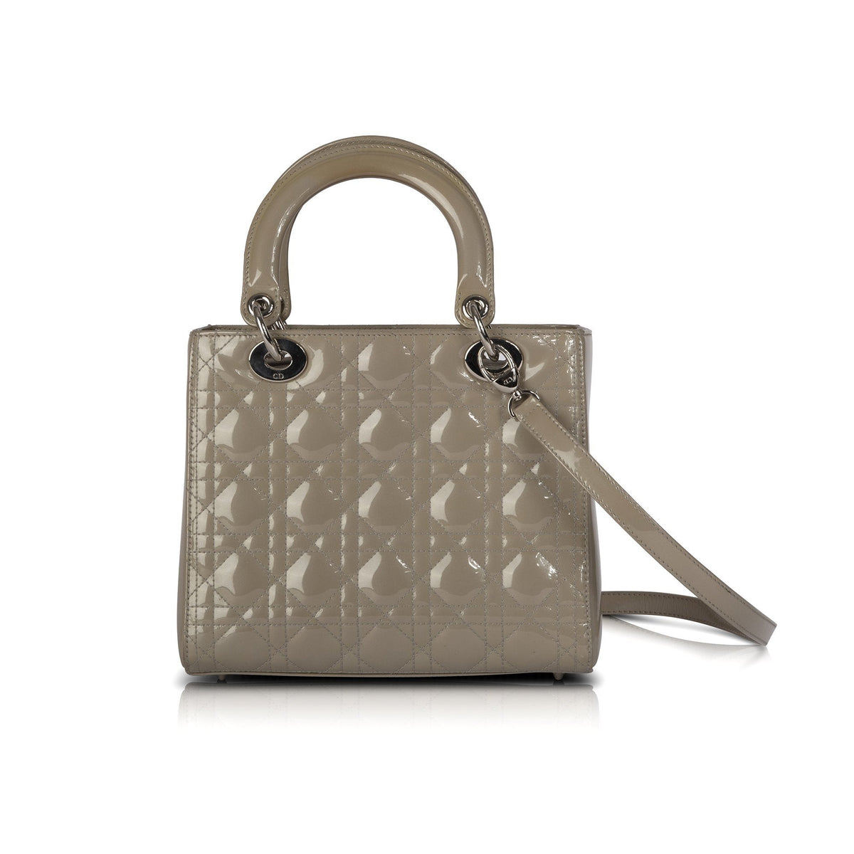 Christian Dior Patent Leather Medium Lady Dior Bag Rovelle Bags
