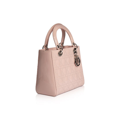 Christian Dior Patent Leather Medium Lady Dior Bag Rovelle Bags