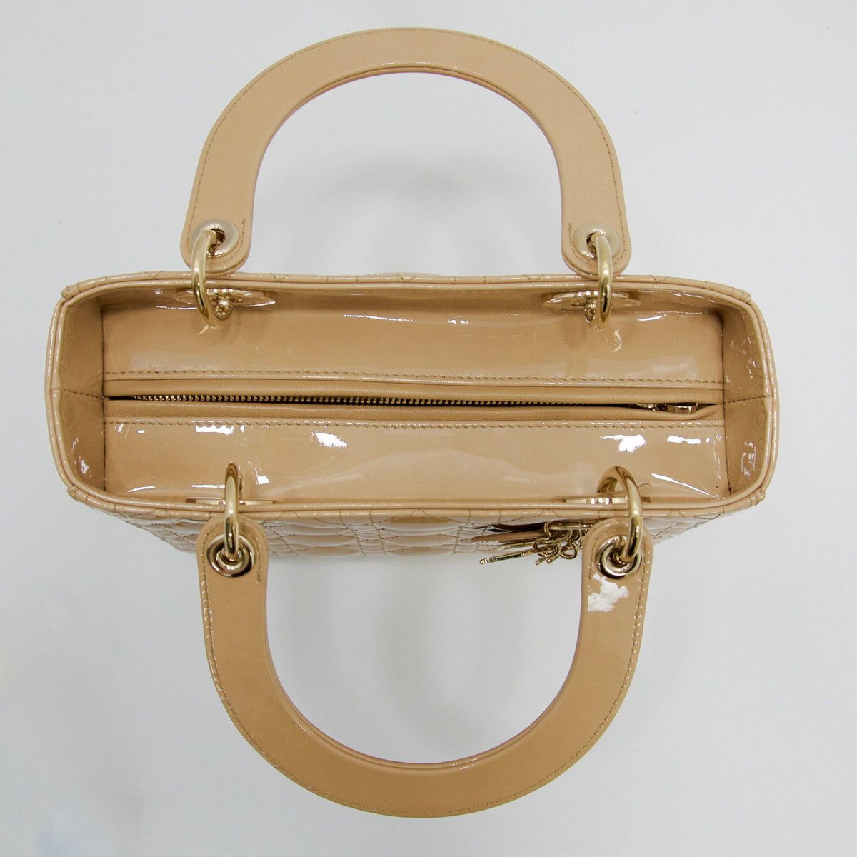 Christian Dior Patent Leather Medium Lady Dior Bag Rovelle Bags