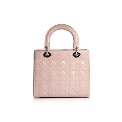 Christian Dior Patent Leather Medium Lady Dior Bag Rovelle Bags