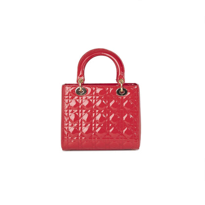 Christian Dior Patent Leather Medium Lady Dior Bag Rovelle Bags