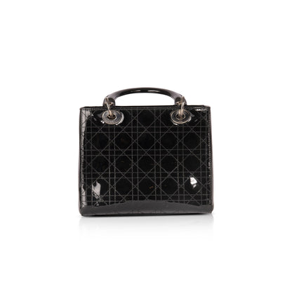 Christian Dior Patent Leather Medium Lady Dior Bag Rovelle Bags