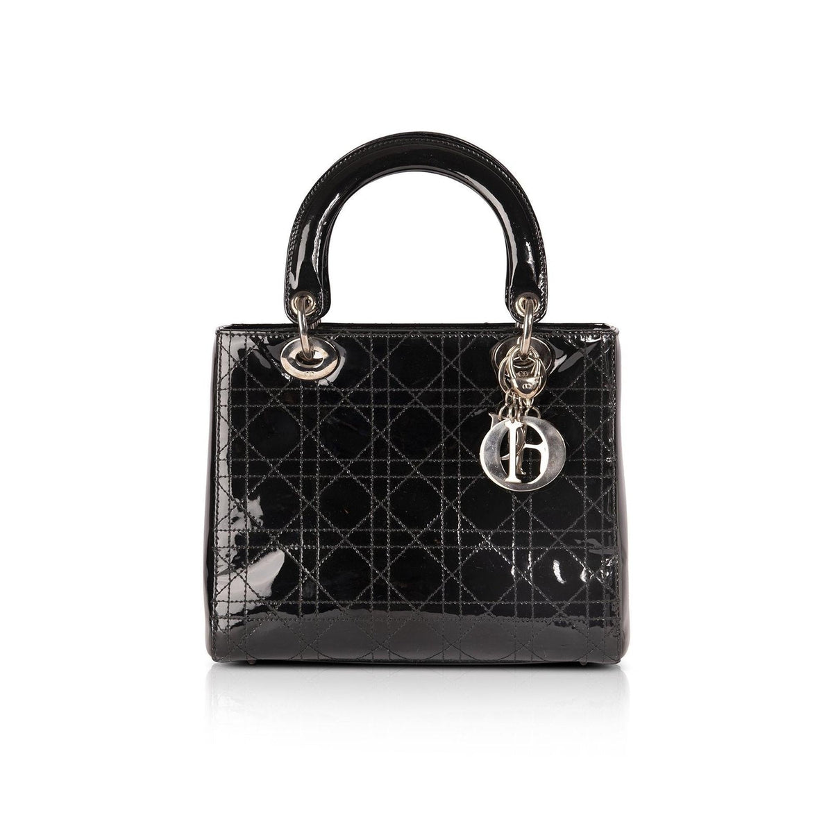 Christian Dior Patent Leather Medium Lady Dior Bag Rovelle Bags