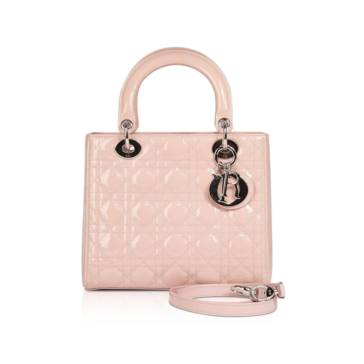 Christian Dior Patent Leather Medium Lady Dior Bag Rovelle Bags