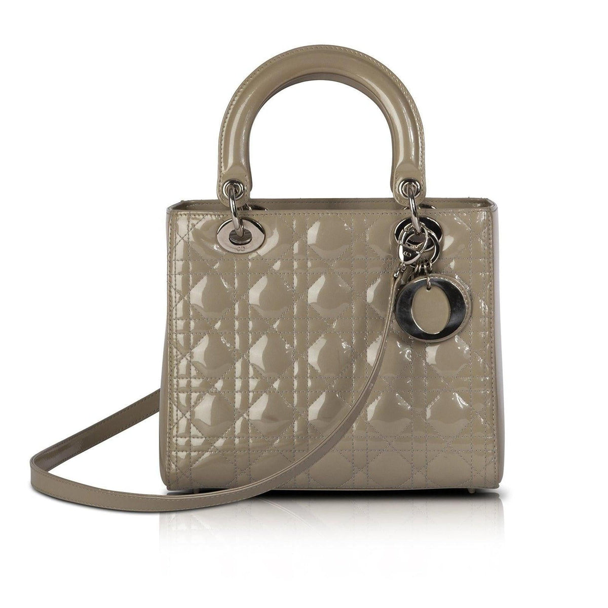 Christian Dior Patent Leather Medium Lady Dior Bag Rovelle Bags