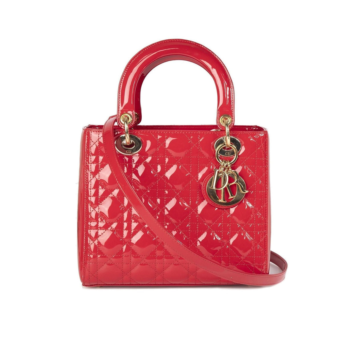 Christian Dior Patent Leather Medium Lady Dior Bag Rovelle Bags