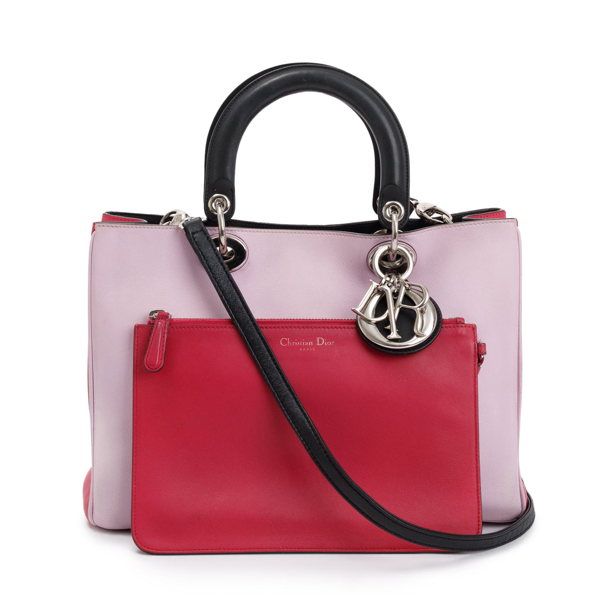Christian Dior Pink Calfskin Leather Medium Diorissimo Tote Rovelle Bags