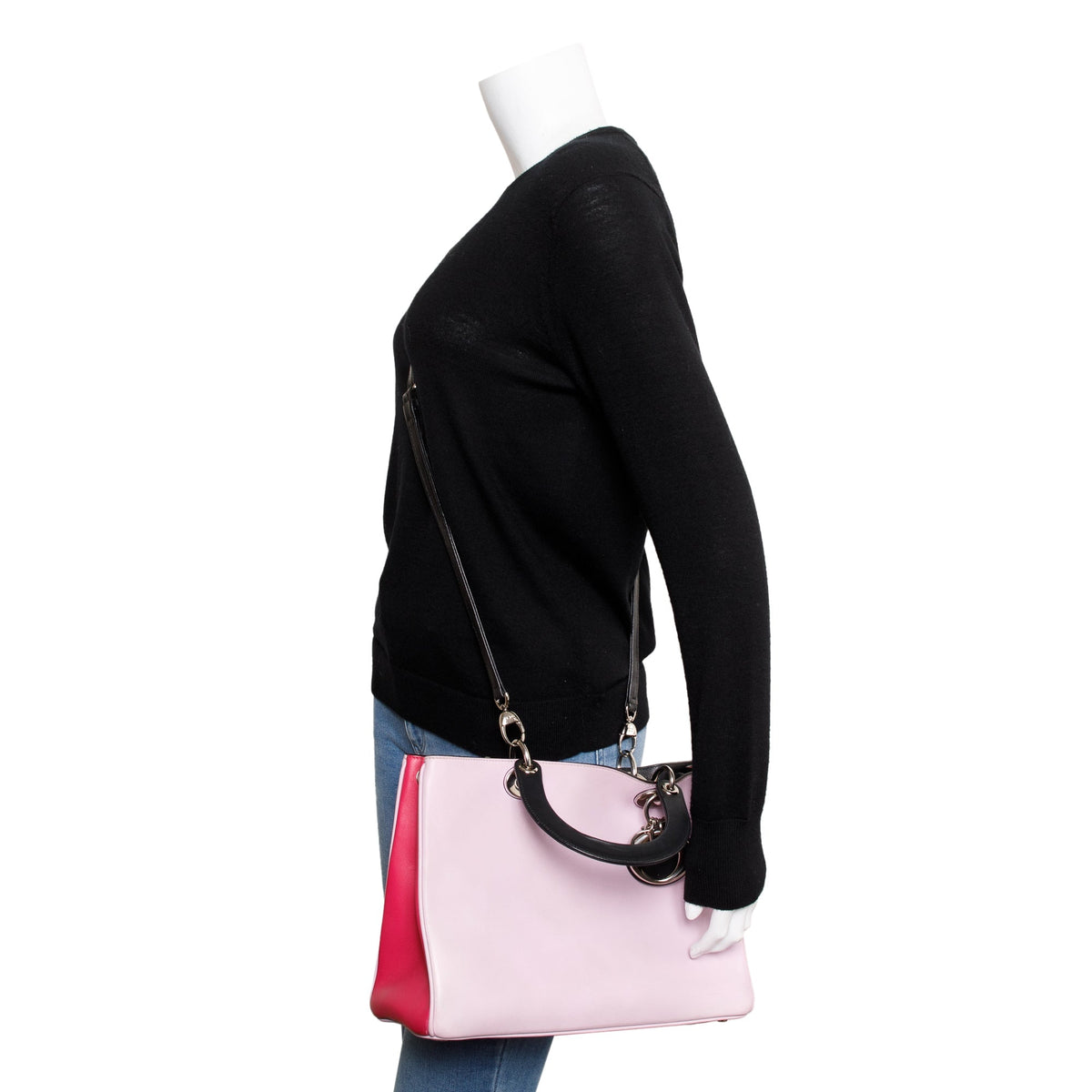 Christian Dior Pink Calfskin Leather Medium Diorissimo Tote Rovelle Bags