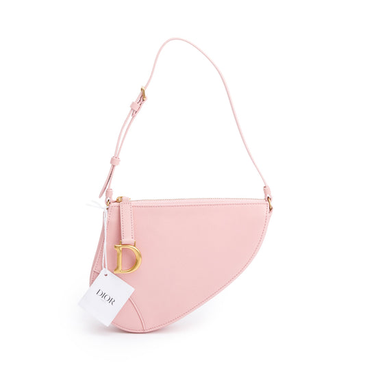 Christian Dior Pink Calfskin Leather Saddle Rodeo Pouch Rovelle Bags