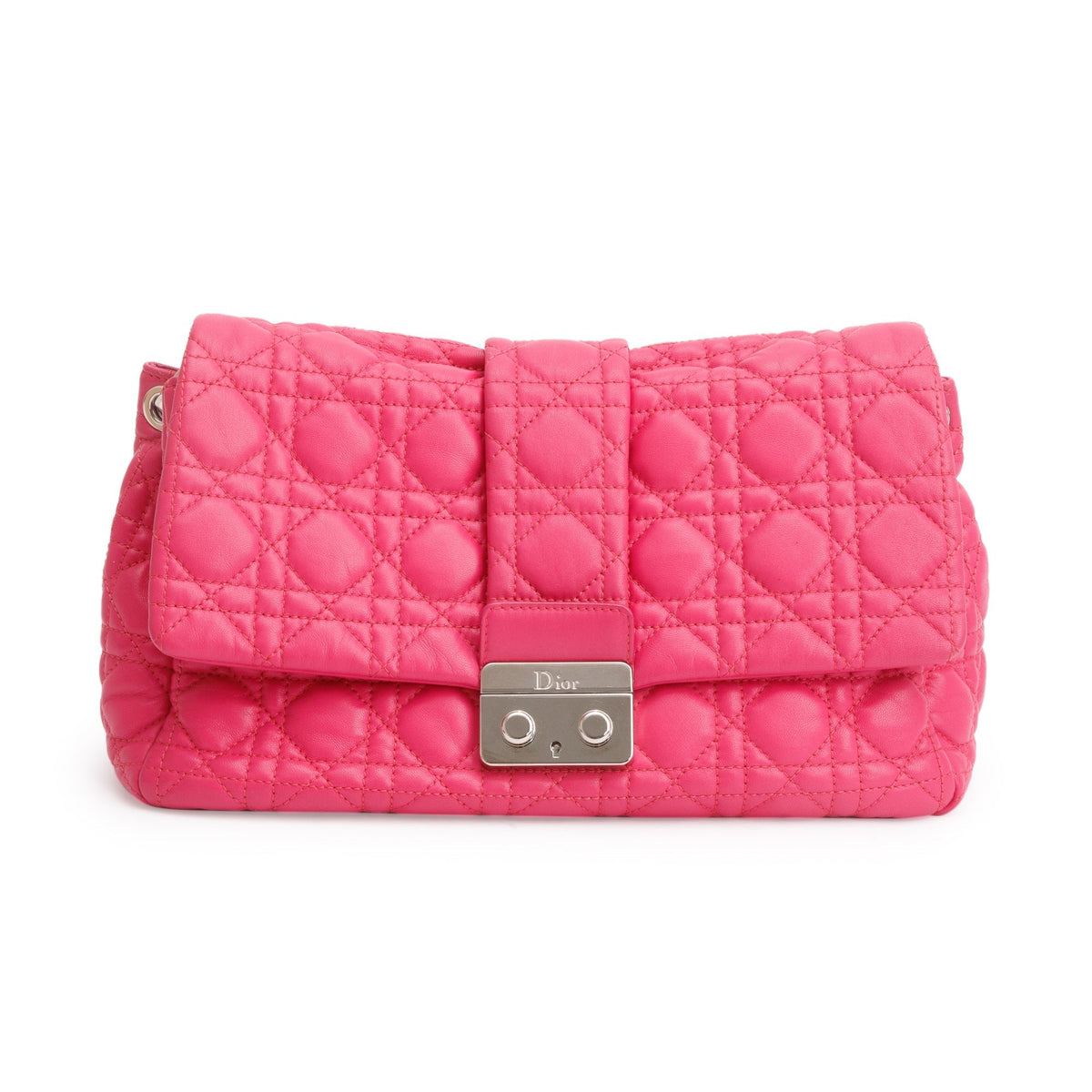 Christian Dior Pink Cannage Calfskin Leather New Lock Flap Bag Rovelle Bags