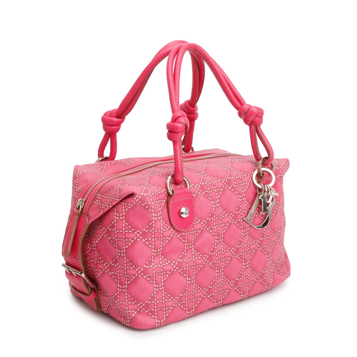 Christian Dior Pink Cannage Coated Canvas Shoulder Bag Rovelle Bags