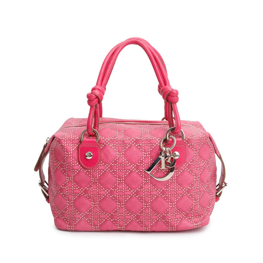 Christian Dior Pink Cannage Coated Canvas Shoulder Bag Rovelle Bags