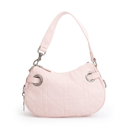 Christian Dior Pink Cannage Lambskin Leather Small D Charm Hobo Rovelle Bags