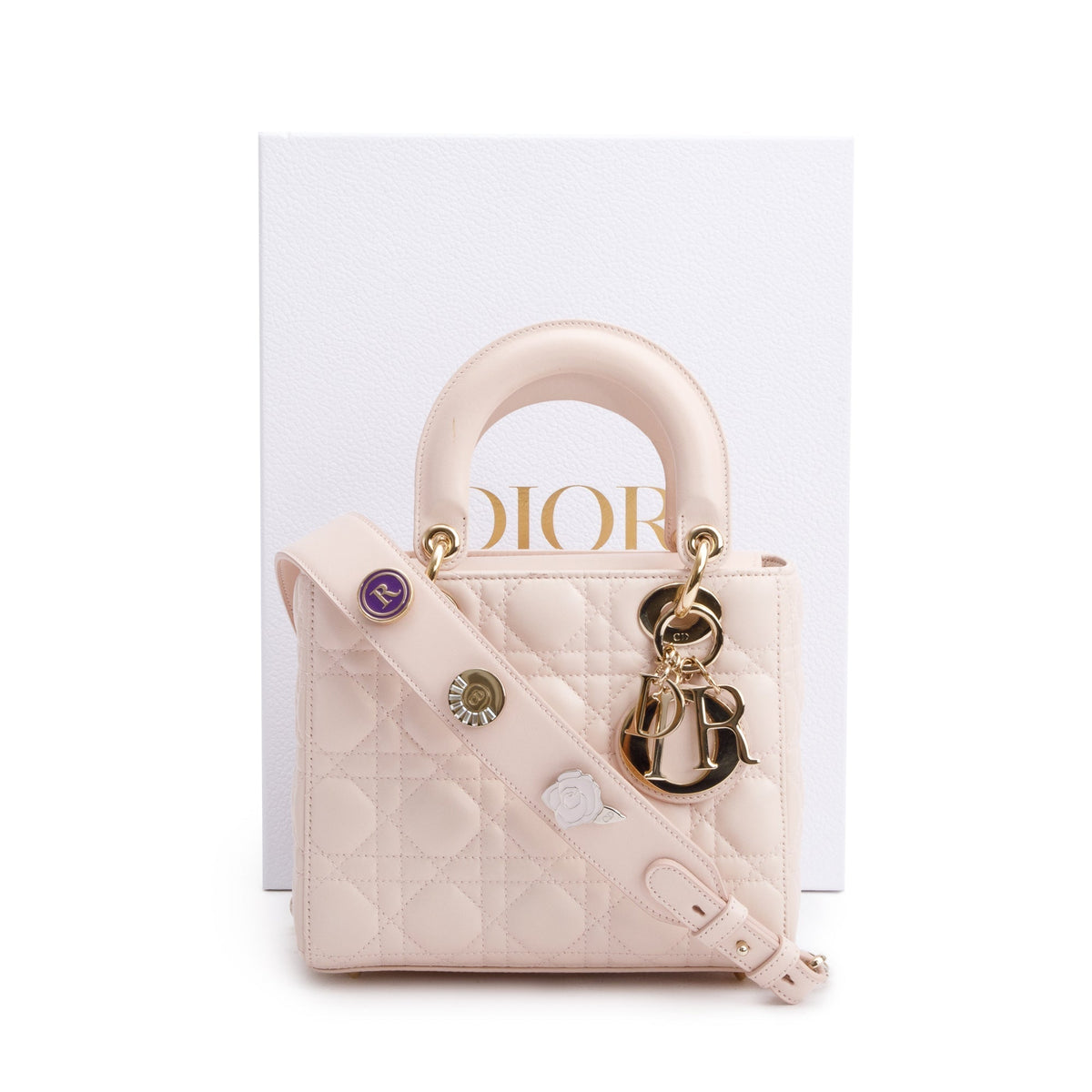 Christian Dior Pink Cannage Lambskin Leather Small Lady Dior My AbCDior Bag Rovelle Bags