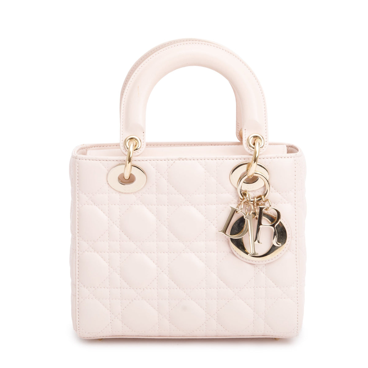 Christian Dior Pink Cannage Lambskin Leather Small Lady Dior My AbCDior Bag Rovelle Bags