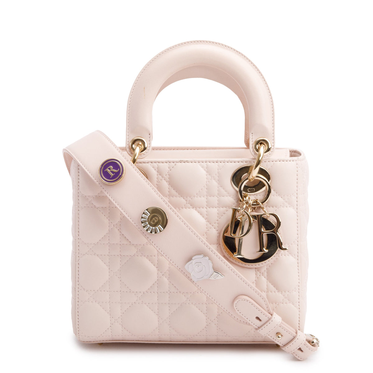 Christian Dior Pink Cannage Lambskin Leather Small Lady Dior My AbCDior Bag Rovelle Bags