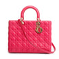 Christian Dior Pink Cannage Leather Large Lady Dior Bag Rovelle Bags