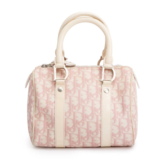 Christian Dior Pink Diorissimo Canvas Girly Trotter Boston Bag Rovelle Bags