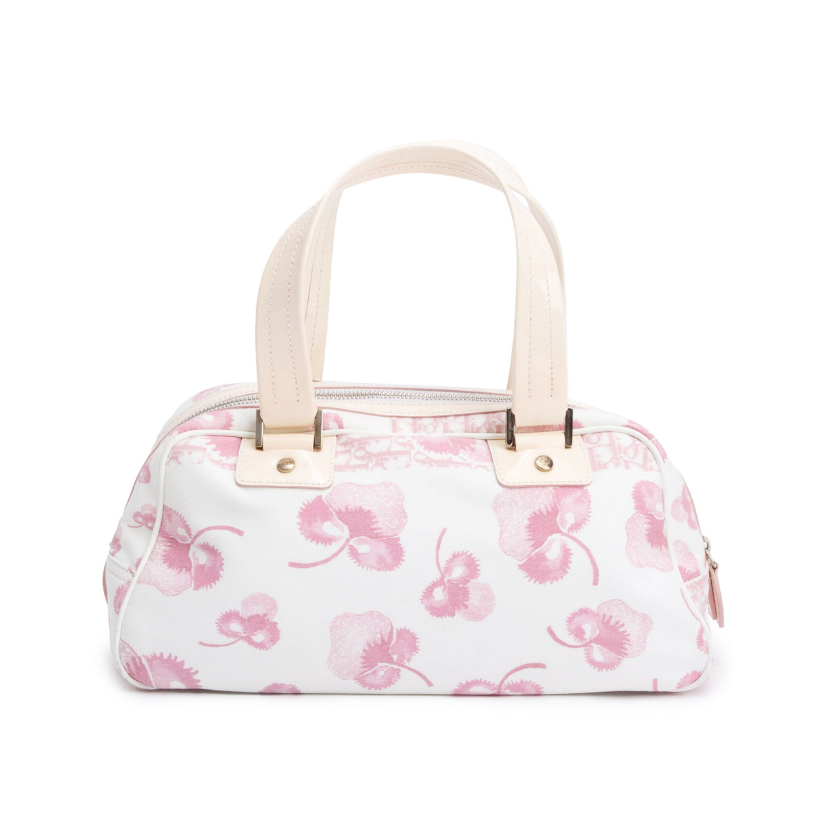 Christian Dior Pink Diorissimo Cherry Blossom Canvas Girly Satchel Bag Rovelle Bags