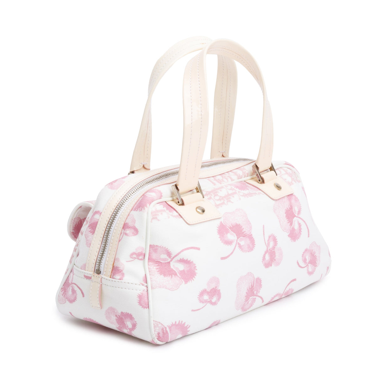 Christian Dior Pink Diorissimo Cherry Blossom Canvas Girly Satchel Bag Rovelle Bags