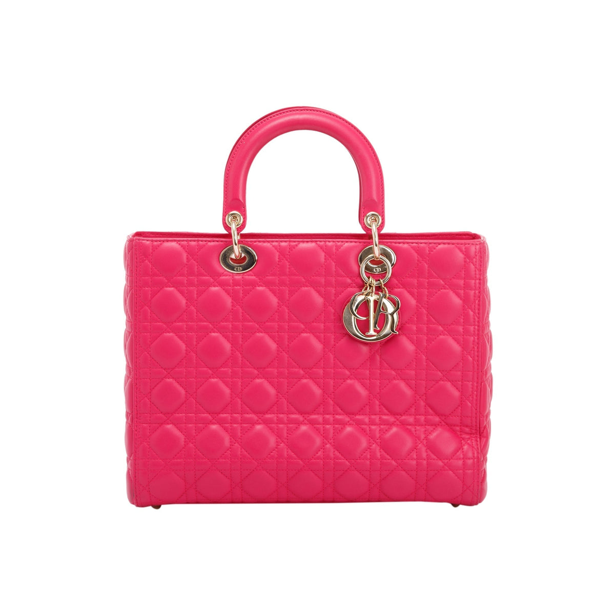 Christian Dior Pink Large Cannage Lady Dior Bag Rovelle Bags