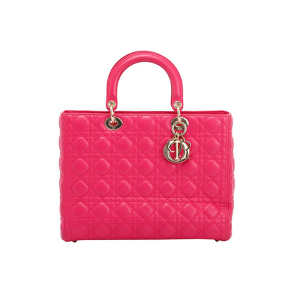 Christian Dior Pink Large Cannage Lady Dior Bag Rovelle Bags