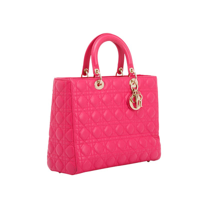 Christian Dior Pink Large Cannage Lady Dior Bag Rovelle Bags