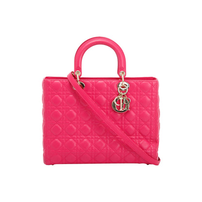 Christian Dior Pink Large Cannage Lady Dior Bag Rovelle Bags