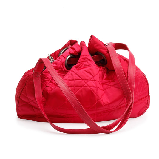 Christian Dior Pink Satin Cannage Drawstring Bag Rovelle Bags