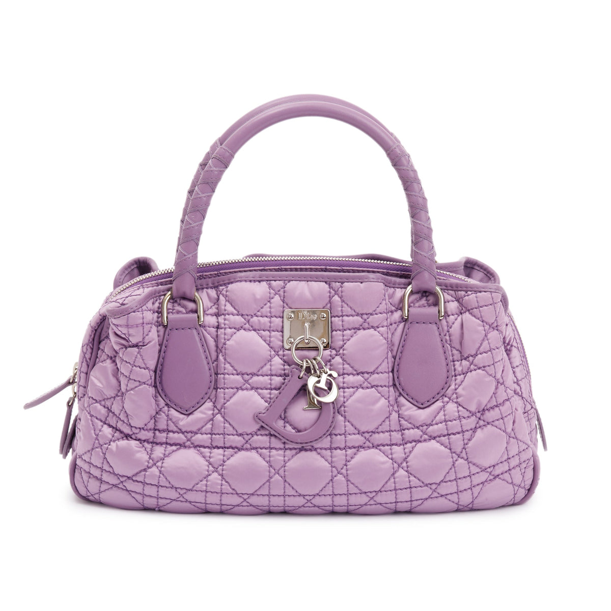 Christian Dior Purple Cannage Quilted Satin Charming Bag Rovelle Bags