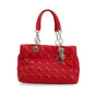 Christian Dior Red Cannage Calfskin Leather Medium Lady Dior Soft Shopping Tote Rovelle Bags