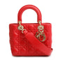 Christian Dior Red Cannage Lambskin Leather Small Lady Dior My AbCDior Bag Rovelle Bags