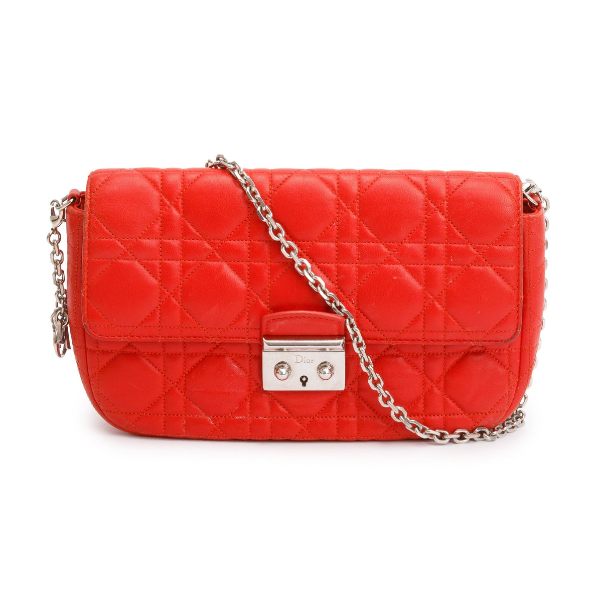 Christian Dior Red Cannage Leather Miss Dior Promenade Chain Bag Rovelle Bags