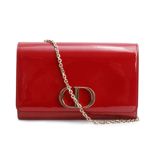 Christian Dior Red Patent Leather 30 Montaigne Wallet on Chain Rovelle Bags