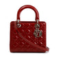 Christian Dior Red Patent Leather Medium Lady Dior Bag Rovelle Bags
