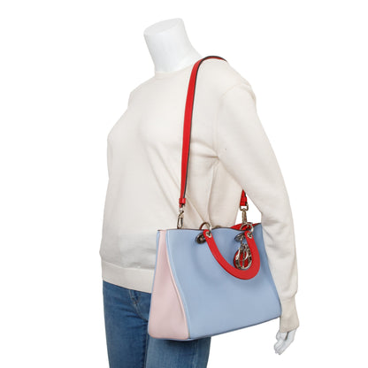 Christian Dior Tricolor Calfskin Leather Medium Diorissimo Tote Rovelle Bags