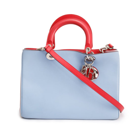 Christian Dior Tricolor Calfskin Leather Medium Diorissimo Tote Rovelle Bags