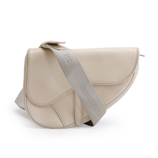 Christian Dior White Calfskin Leather Mini Saddle Crossbody Bag Rovelle Bags