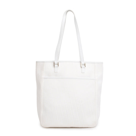 Christian Dior White Diorissimo Canvas Tote Rovelle Bags