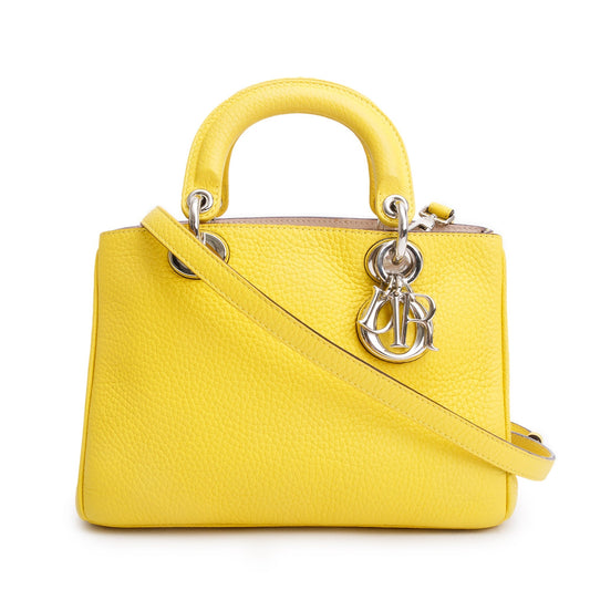 Christian Dior Yellow Calfskin Leather Mini Diorissimo Tote Rovelle Bags