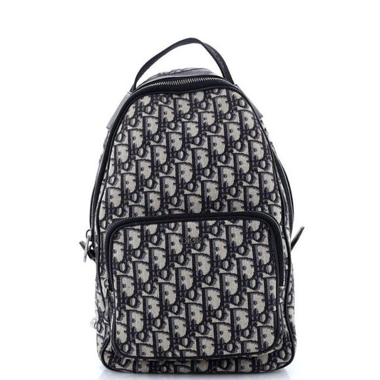 CHRISTIAN DIOR ZIP AROUND CANVAS BLUE OBLIQUE SLING BACKPACK Rovelle Bags