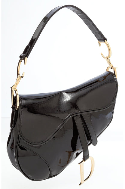 CHRISTIAN DIOR PATENT LEATHER SADDLE BAG Rovelle Bags