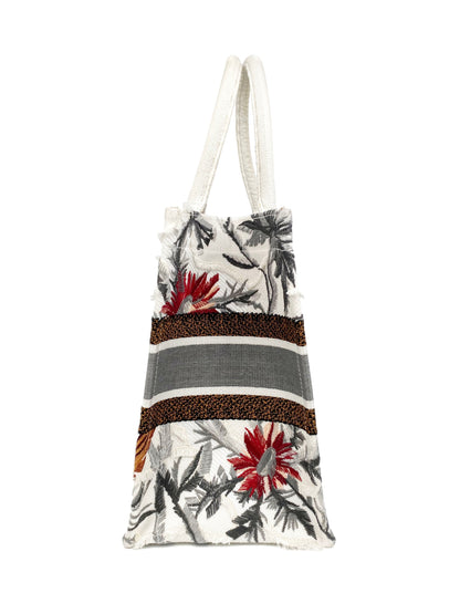 Christian Dior White Limited Edition Flower Accents Book Tote Rovelle Bags