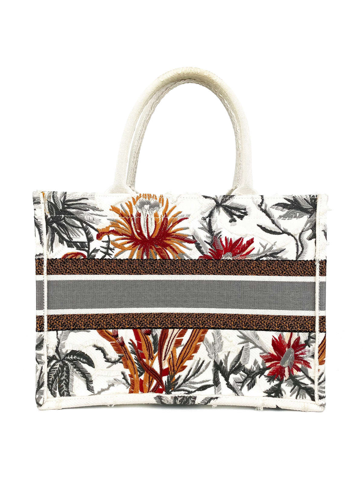 Christian Dior White Limited Edition Flower Accents Book Tote Rovelle Bags